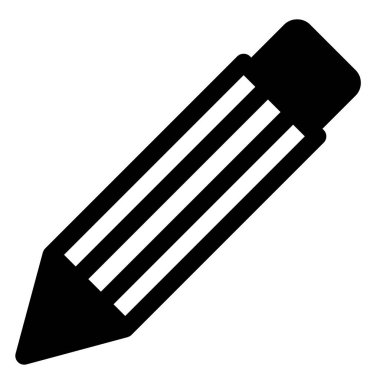 Beyaz arkaplanda izole edilmiş kalem sembolü vektör çizimi