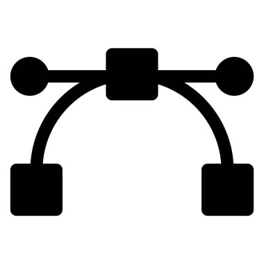 beyaz arkaplanda izole edilmiş anchor glyph ikon vektör çizimi