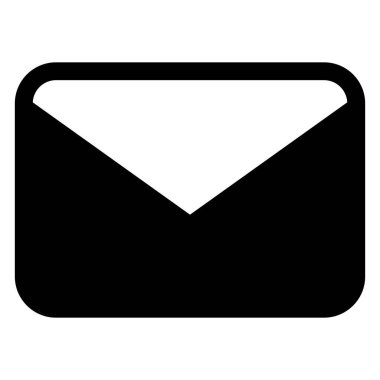 E- posta glifleri simgesi vektör çizimi beyaz arkaplanda izole edildi