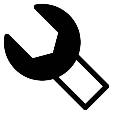 İngiliz anahtarı sembolü vektör çizimi beyaz arkaplanda izole edildi