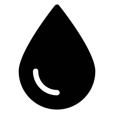 Beyaz arkaplanda izole edilmiş su damlası sembol vektör çizimi