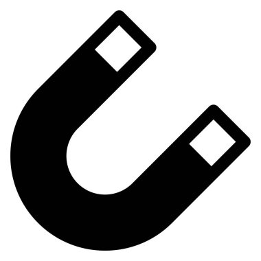 Mıknatıs sembolü vektör çizimi beyaz arkaplanda izole edildi