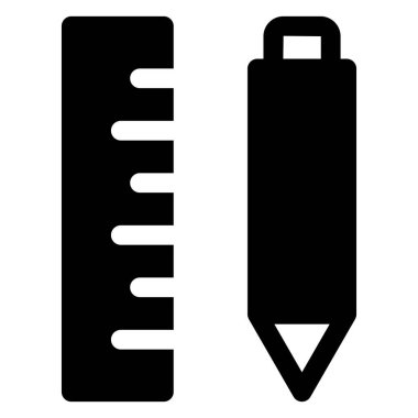 cetvel sembolü vektör illüstrasyonu beyaz arkaplanda izole edildi