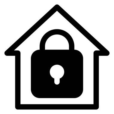 Beyaz arkaplanda izole edilmiş ev glifleri simgesi vektör çizimi