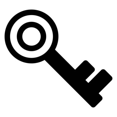 anahtar glyph simgesi vektör çizimi beyaz arkaplanda izole edildi