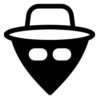 Beyaz arkaplanda izole edilmiş casus glyph simgesi vektör çizimi