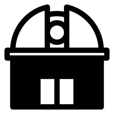 Beyaz arkaplanda izole edilmiş planetaryum sembol vektör çizimi