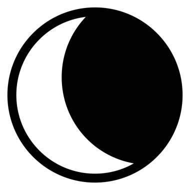 Beyaz arkaplanda izole edilmiş ay sembolü vektör çizimi