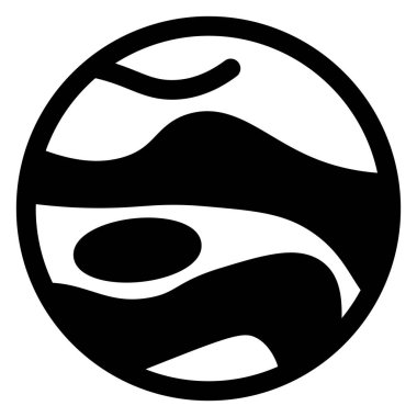 jupiter glyph simge vektör çizimi beyaz arkaplanda izole edildi