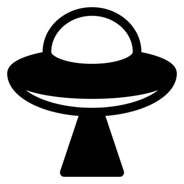 Uçan UFO simge vektör çizimi beyaz arkaplanda izole edildi