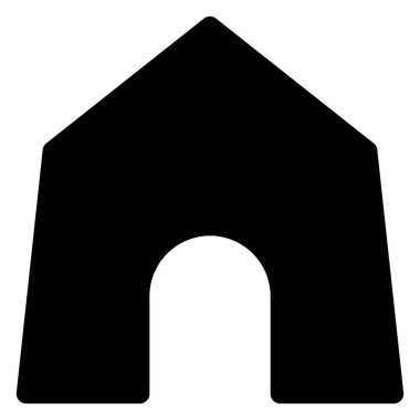 Beyaz arkaplanda izole edilmiş ev glifleri simgesi vektör çizimi