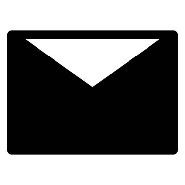 Zarf glyph simge vektör çizimi beyaz arkaplanda izole edildi