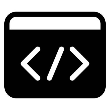 Kodlama sembolü vektör çizimi beyaz arkaplanda izole edildi