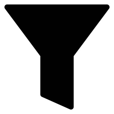 beyaz arkaplanda izole edilmiş huni glyph ikon vektör çizimi