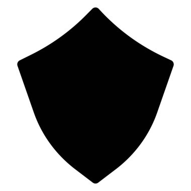 Beyaz arkaplanda izole edilmiş kalkan sembolü vektör çizimi