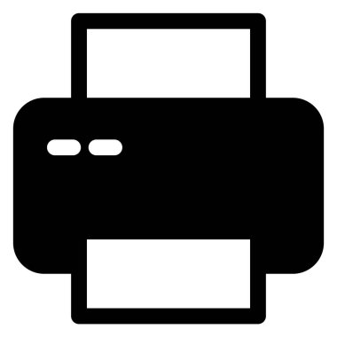 Beyaz arkaplanda izole edilmiş yazıcı sembolü vektör illüstrasyonu