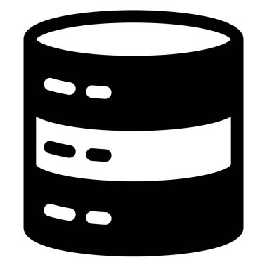 Beyaz arkaplanda izole edilmiş sunucu glyph simgesi vektör çizimi