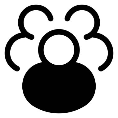 beyaz arkaplanda izole edilmiş kullanıcı glyph simgesi vektör çizimi