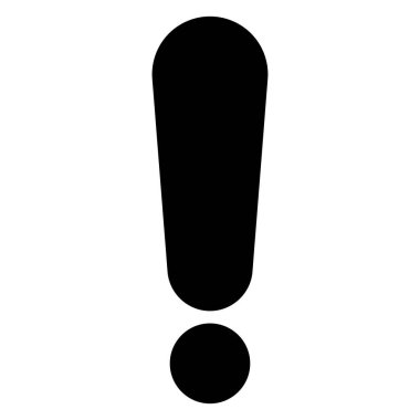 Beyaz arkaplanda izole edilmiş ünlem sembolü vektör çizimi