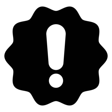 Beyaz arkaplanda izole edilmiş ünlem sembolü vektör çizimi