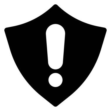 Beyaz arkaplanda izole edilmiş kalkan sembolü vektör çizimi