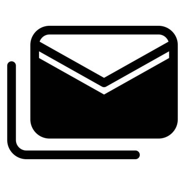 Zarflar beyaz arkaplanda izole edilmiş glyph vektör çizimi