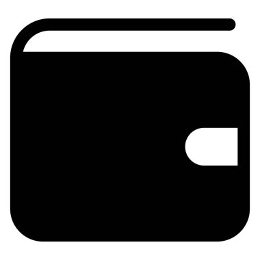 Cüzdan glyph simgesi vektör çizimi beyaz arkaplanda izole edildi