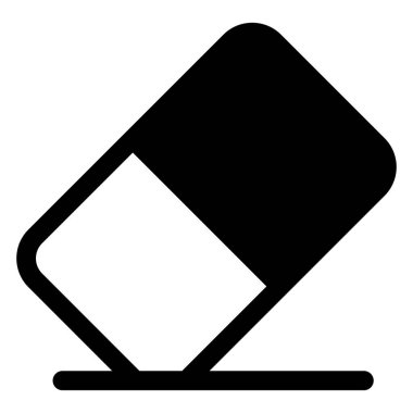 Beyaz arkaplanda izole edilmiş silgi sembolü vektör illüstrasyonu