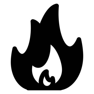 beyaz arkaplanda izole edilmiş beyaz arkaplan simge ikon vektör illüstrasyonuna ateş glifleri simgesi çizimi