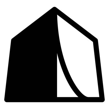 beyaz arkaplanda izole edilmiş çadır sembolü vektör çizimi