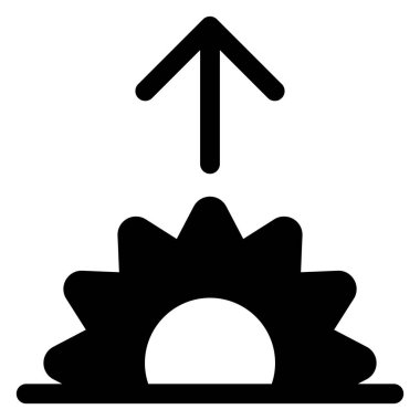 Beyaz arkaplanda izole edilmiş gündoğumu sembolü vektör illüstrasyonu