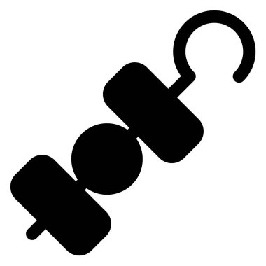 Beyaz arkaplanda izole edilmiş şiş kabartma simgesi vektör çizimi