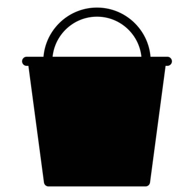 Beyaz arkaplanda izole edilmiş kova sembolü vektör çizimi