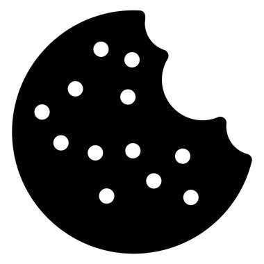 Beyaz arkaplanda izole edilmiş çerez sembolü vektör çizimi