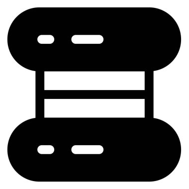 Beyaz arkaplanda izole edilmiş sunucu glyph simgesi vektör çizimi