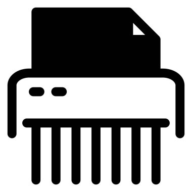 Kağıt öğütücü simge vektör çizimi beyaz arkaplanda izole edildi