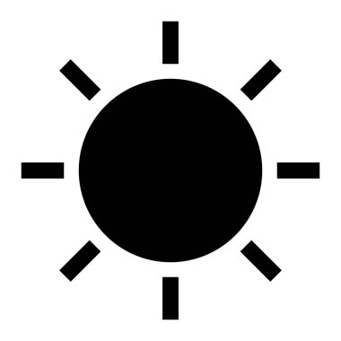 beyaz arkaplanda izole edilmiş güneş sembolü vektör çizimi