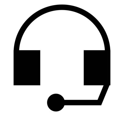 kulaklık sembolü vektör çizimi beyaz arkaplanda izole edildi