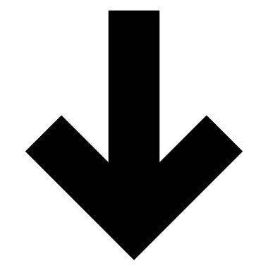 aşağı glyph simge vektör çizimi beyaz arkaplan izole