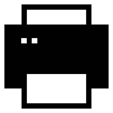 Beyaz arkaplanda izole edilmiş yazıcı sembolü vektör illüstrasyonu