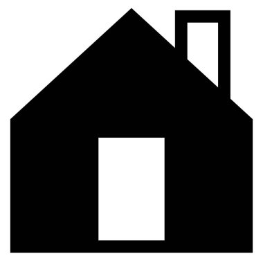 Beyaz arkaplanda izole edilmiş ev glifleri simgesi vektör çizimi