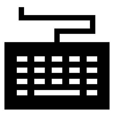 Klavye sembolü vektör illüstrasyonu beyaz arkaplanda izole edildi