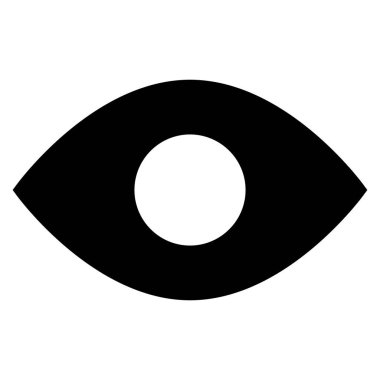 Beyaz arkaplanda izole edilmiş göz glifleri ikon vektör çizimi