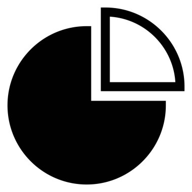 Pie glyph simgesi vektör çizimi beyaz arkaplanda izole edildi