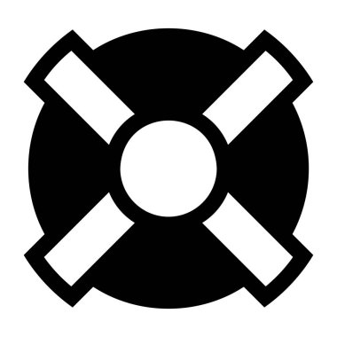 Beyaz arkaplanda izole edilmiş yaşam şamandırası sembol vektör çizimi