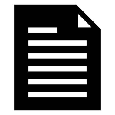 dosya glyph simgesi vektör çizimi beyaz arkaplanda izole edildi