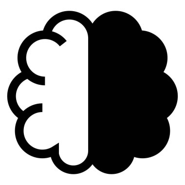 Beynin sembolü vektör çizimi beyaz arkaplanda izole edildi