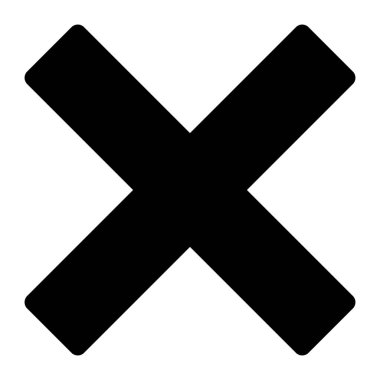 x işareti simge vektör çizimi beyaz arkaplanda izole edildi