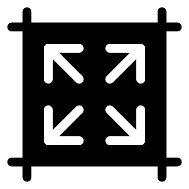 Beyaz arkaplanda izole edilmiş kabartma simgesi vektör resimlemesini genişlet