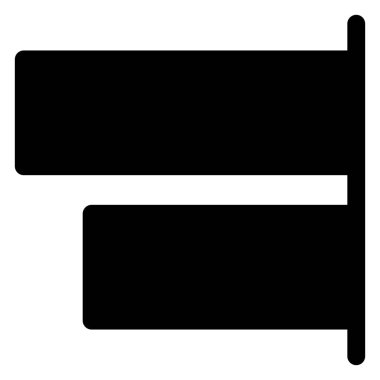 Sağ glyph simge vektör çizimi beyaz arkaplanda izole edildi